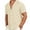 White, variant on Iceglad Mens Casual Button Down Shirts Short Sleeve Striped Shirts Textured Summer Beach Shirt Khaki L