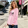 thumbnail image 4 of Breast Cancer Shirts for Women Breast Cancer Awareness Long Sleeve T Shirt, Graphic Tee Fall Casual Long Sleeve T-shirt Support Squad Breast Cancer Casual Tops White L, 4 of 6