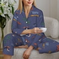 thumbnail image 6 of Pajama Sets for Women 2 Pcs, Summer beach island Button Down Long Sleeve Sleepwear Lounge PJ Sets, 6 of 6