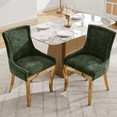 thumbnail image 2 of Tcbosik 2 Pack Upholstered Dining Chairs, Modern Chenille Fabric Side Chair with Metal Legs, Armless Chair for Living Room, Kitchen, Olive Green+Gold, 2 of 11