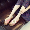 thumbnail image 6 of Anuirheih Slip on Sandals Women,Women Flock Beach Breathable Flowers Sandals Home Slipper Flip-Flops Flat Shoes(Pink), 6 of 7