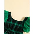 thumbnail image 4 of Liacowi Toddler Girls 2 Piece Outfits Christmas Plaid Short Sleeve Princess Dress and Headband Summer Clothes, 4 of 8