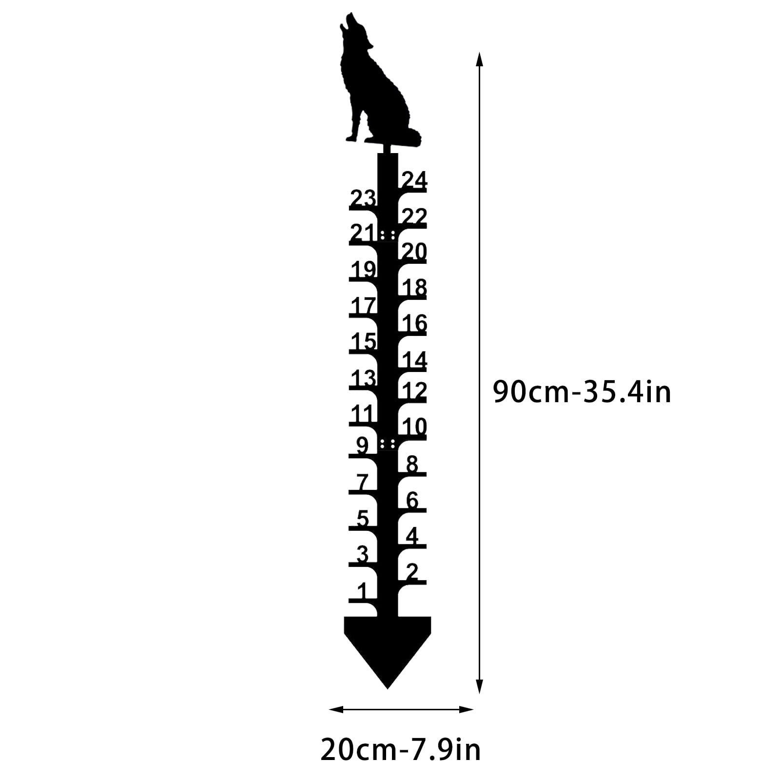 Manual Metal Snowflake Ruler for Snow Depth, Christmas Themed Garden Decoration and Rain Gauge, 24 Inch Outdoor Stake for Winter Holiday Decor and Gift