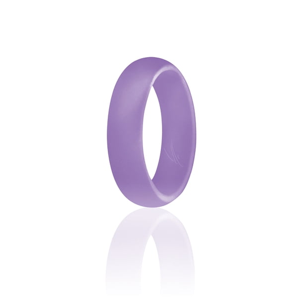Alianza de boda de silicona - Estilo cúpula - Lavanda de ROQ para mujer - Anillo de 5 mm