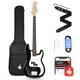 thumbnail image 1 of Donner Bajo eléctrico de 4 cuerdas, bajo estándar de tamaño completo, kit para principiantes estilo PB, negro para principiantes, con bolsa para lecciones en línea gratuita, correa de guitarra y cable, 1 of 5