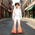 thumbnail image 5 of UJNDER Kids Gradient Color Flared Trousers Elastic Waist Soft Comfortable Blend Everyday Wear Kids Pants,01_Orange,5-6 Years, 5 of 6