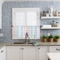 thumbnail image 6 of Half Window Curtain 36 Inches Long, Blue Pink Plaid Window Treatment Curtain Drapes, Pastel Green White Buffalo Patchwork Small Tier Curtains for Bathroom Over Sink, 27.5"x36", 2 Panels, 6 of 7