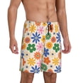 thumbnail image 2 of Naloa Groovy Daisy Flowers Men's Short Pajama Pants, Lounge Comfort Shorts with Elasticized Waistband and Side Pockets - 4X-Large, 2 of 9