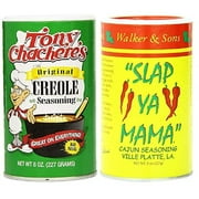 Ronro Louisiana Favorites No MSG Cajun Creole Seasoning Bundle - 1 each of Tony Chachere's Original Creole and Slap Ya Mama Cajun Seasonings (8 Ounces each) - 2 PACK
