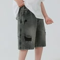 thumbnail image 4 of KAUOD Boy's Ripped Baggy Jorts Wide Leg Cute Elastic High Waisted Y2k Denim Shorts Loose Fit Vintage Boys Shorts Medium, 4 of 6