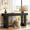 Black, variant on Fnova 63" Long Console Table, 2-Tier Wooden Narrow Rectangular Sofa Table Behind Couch, Farmhouse Entryway Table for Entrance, Hallway, Living Room