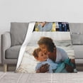 thumbnail image 4 of Custom Blanket with Photos Text Customized Throw for Christmas Birthday Personalized Gift Flannel Blanket for Family Friends lovers Dog Pets Fits Sofa Bedroom (1 Photo, 50"x60" 127cmX152cm), 4 of 6