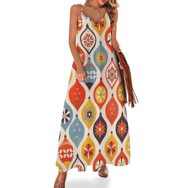 Vestido sin mangas con raciones de árbol de Navidad, vestido de verano suelto, vestido sensual y sexy para mujer, vestidos de verano para mujer 2024
