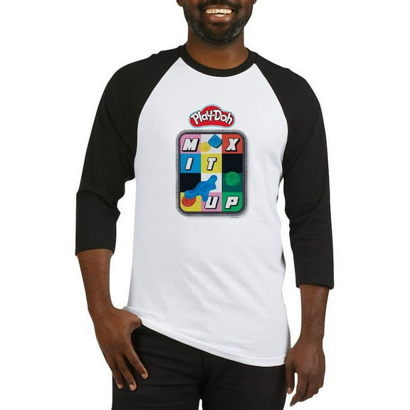 CafePress - Play Doh Mix It Up Baseball Jersey - Cotton Baseball Jersey, 3/4 Raglan Sleeve Shirt