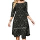 thumbnail image 1 of Vestido de encaje Stegosaurus con escote cuadrado negro/gris, nuevo vestido elegante de talla grande para mujer, vestido ajustado a la cintura Stegosaurus Stegasaurus Volcano, 1 of 6