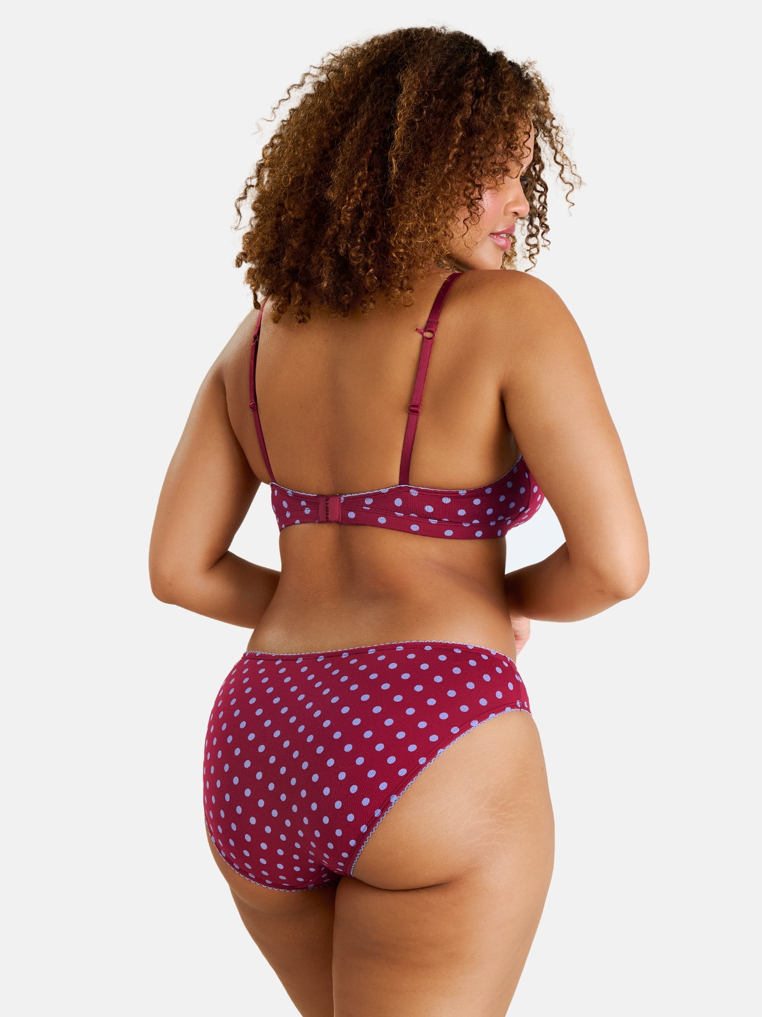 Fresh by Fruit of the Loom Women's Cotton Triangle Bralette and Bikini Set, Size XS-XXL