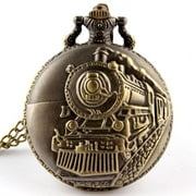 Retro Vintage Locomotive Railway Engine Pendant Chain Clock Pocket Watch Pocket Watch Gifts