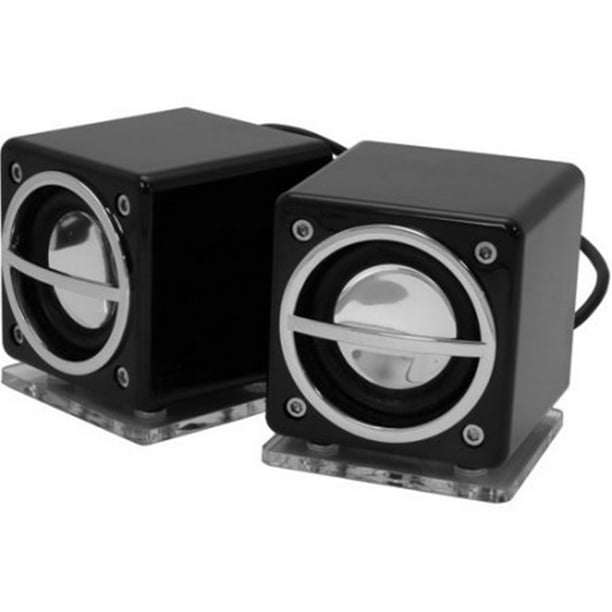 Onn Portable Pocket Sized USB Mini Audio Laptop and Computer Speakers, Black (Open Box Like