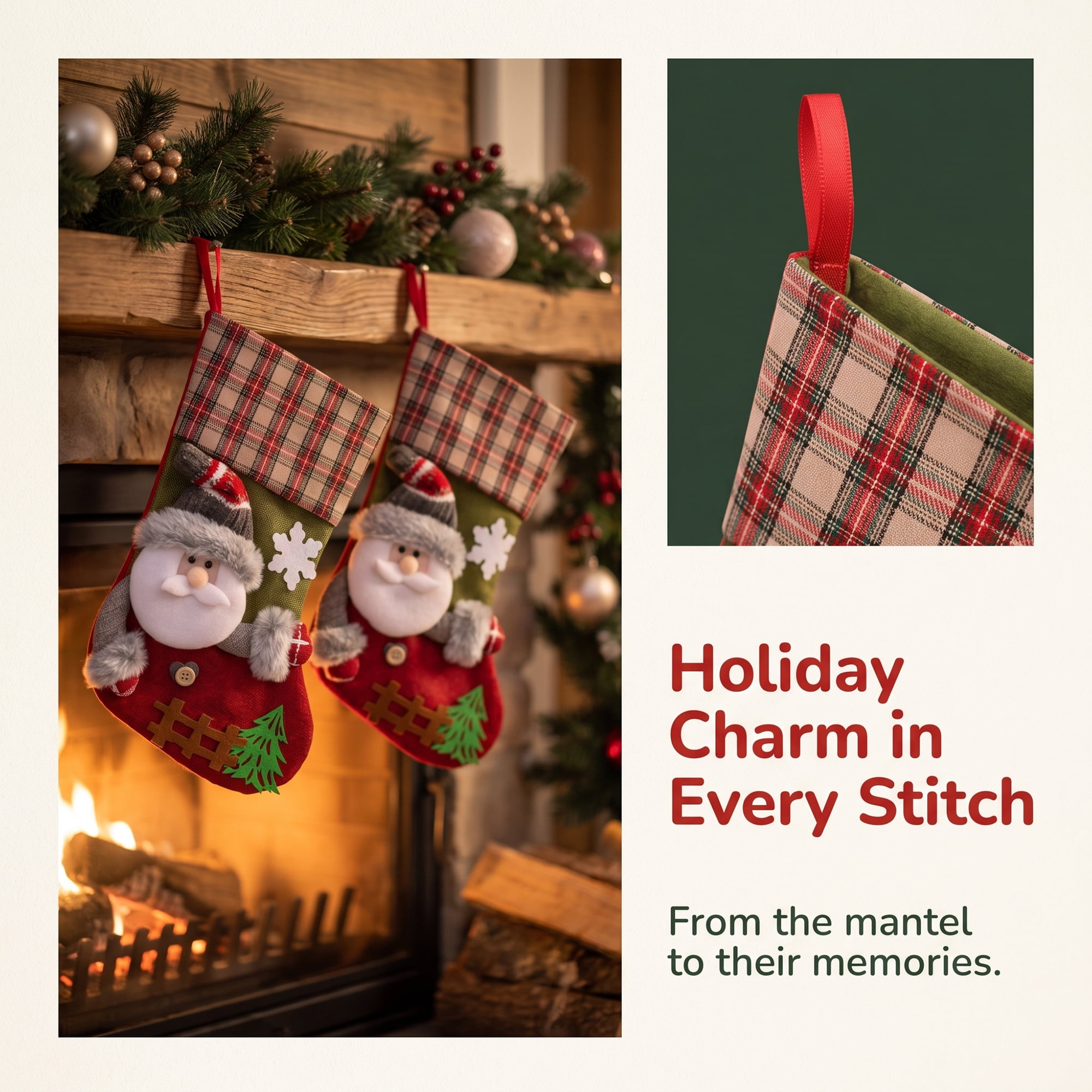Unique Bargains Playful Cartoon Christmas Stockings Sideboard Rail Accents Old Man 12"