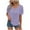 Purple, variant on Otvok Womens Summer Tops Short Sleeve V-Neck Solid Casaul Jacquard T-Shirt Blouses