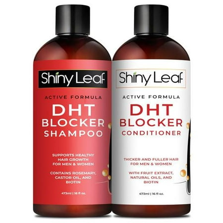 DHT Blocker Shampoo and Conditioner Set Anti Hair Loss Treatment - Active Formula (The Best Anti Hair Loss Treatment)