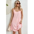 thumbnail image 2 of Womens Summer Casual Tank Dress Sleeveless O Neck T Shirt Sundress Solide Color Mini Beach Vacation Dresses (Pink,Large), 2 of 6