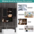 thumbnail image 6 of MEETWARM Bathroom Cabinet Wall Mounted with Double Doors, Medicine Cabinet Storage Organizer with Height Adjustable Shelves Over The Toilet, Espresso, 6 of 7