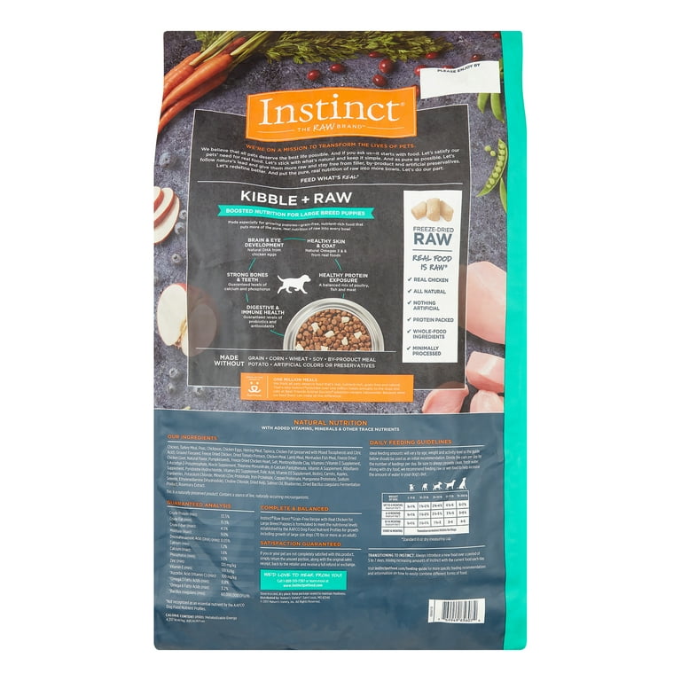 Instinct by Nature's Variety Raw Boost Grain-Free Chicken Meal Recipe Large Breed Puppy Dry Dog Food, 20-lb bag Instinct by Nature's Variety Raw Boost Grain-Free Chicken Meal Recipe Large Breed Puppy Dry Dog Food, 20-lb bag
