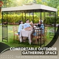 thumbnail image 2 of Gazebo Cover Replacement Canopy Top 12x12 Ft (3.6m x 3.6m) - Double Tier Top Canopy Cover Replacement with UV30+, Dirt, Water Resistant for Outdoor, Sunshade, Garden, Patio, Pavilion (Ivory), 2 of 8