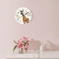 thumbnail image 3 of 10 Inch Wall Clock Battery Operated Silent Clock Decorative for Office, Kitchen, Outdoor, Living Room，Cartoon Giraffe Running Flower Floral Print Beautiful, 3 of 4