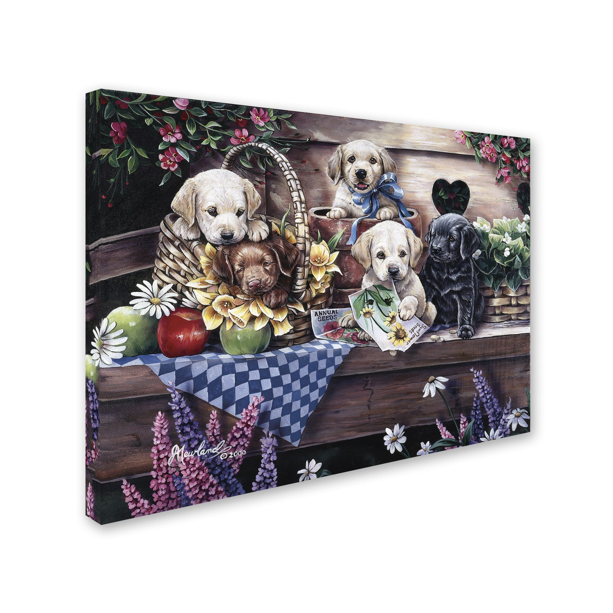 Five Puppies' Canvas Art by Jenny Newland