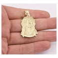 thumbnail image 2 of 1.75" Jesus Face Head Pendant Unisex Adult 10K Yellow White Gold, 3.78 Gr - GOLDUM NYC, 2 of 6