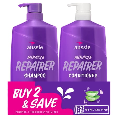 Aussie Miracle Repairer Shampoo and Conditioner Set 26.2 fl oz