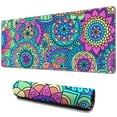 thumbnail image 1 of Enhance Your Office with Our Cute Mandala Mouse Mat: Non-Slip, Waterproof, Stitched Edge for Durability - Small Size 31.5x11.8 Inch, 1 of 7