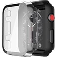 thumbnail image 1 of Misxi Paquete de 2 estuches rígidos para PC con protector de pantalla de vidrio templado compatible con Apple Watch Series 9 (2023) Series 8 Series 7 45 mm, cubierta ultrafina resistente a los arañazo, 1 of 4