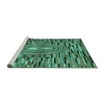 thumbnail image 2 of Ahgly Company Machine Washable Indoor Square Oriental Turquoise Blue Modern Area Rugs, 8' Square, 2 of 4