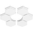 thumbnail image 2 of 18"OD x 6"ID x 6 1/4"C x 1"P Daisy Architectural Grade PVC Contemporary Ceiling Medallion, Two Piece, 2 of 11