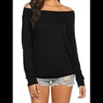 thumbnail image 2 of Blusa de Larga con Cuello y Hombros Descubiertos para Mujer Negro S, 2 of 8