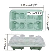 Vestitly Cat Ice Cube Tray Mold 3D Silicone Ice Cube Tray Reusable Animal Shape with Lid,Pink,7.28*4.68*2.2 inch