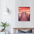 thumbnail image 4 of Nawypu  Canvas Wall Art Bridge in Mist in Colorful Sunset Glow Framed Ready to Hang, 4 of 5