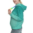 thumbnail image 2 of Kdxio Teal Turquoise1 Print Womens Oversized Hoodies Sweatshirts Hooded Pullover Tops Sweaters Casual-Small, 2 of 7