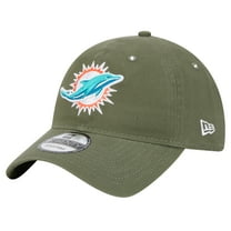 Men's New Era Olive Miami Dolphins Main 9TWENTY Adjustable Hat