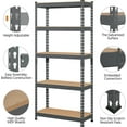 thumbnail image 6 of HYJY Storage Shelves 5 Tier Garage Shelving Heavy Duty Garage Shelves Adjustable Metal Shelving Unit Utility Rack Industrial Shelving for Warehouse Pantry Closet, 27.5"W x 12"D x 60"H, Dark Gray, 6 of 18