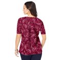 thumbnail image 3 of Jessica London Women's Plus Size Square Neck Tee Short Sleeve T-Shirt, 3 of 6