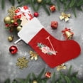 thumbnail image 6 of Red Christmas Stockings Custom V Christmas Presonalized Large Stocking Sock, Set of 1 Xmas Party Winter Decor Candy Bag Family Holiday Gift, 17.7 Inch, 6 of 7