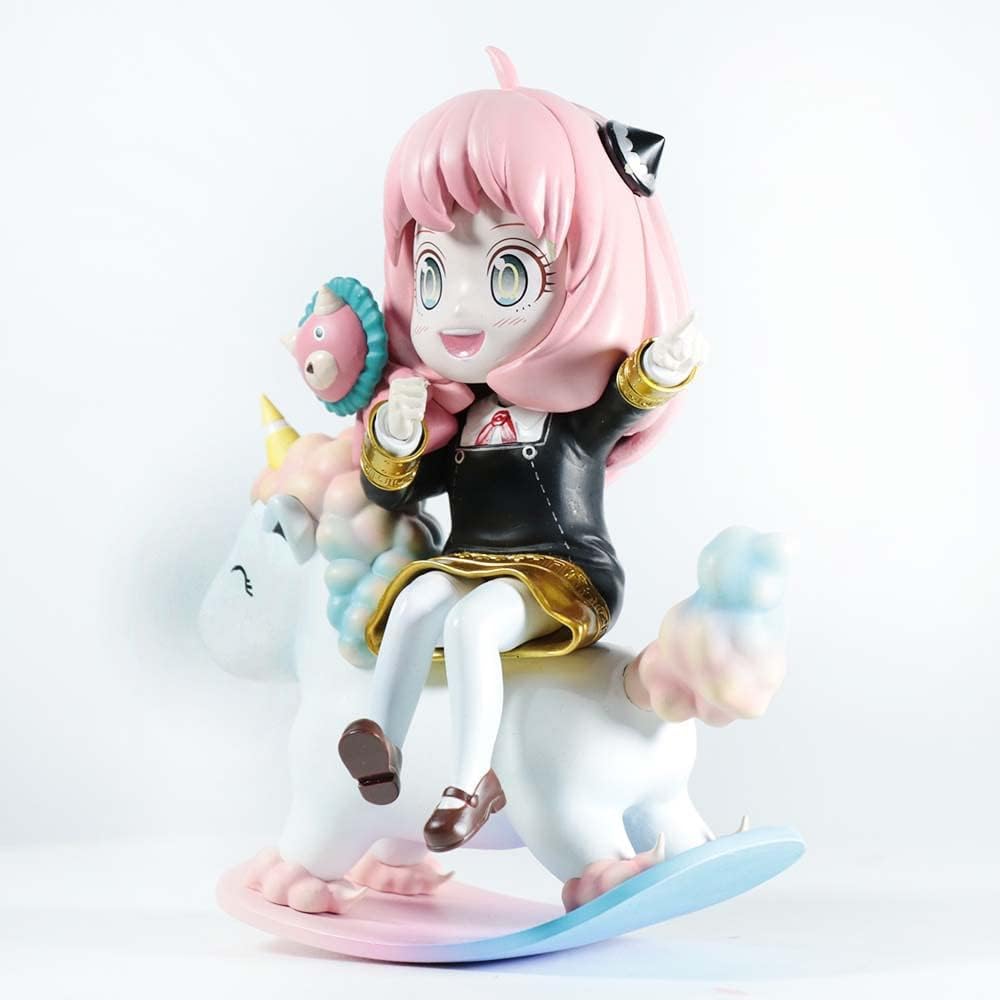 Newly Anya Figure Replacement Head Wooden Horse Anya Forger Action Figures 15cm/5.9inch Handmade PVC Anime Model Statue Collectible Craft Gift