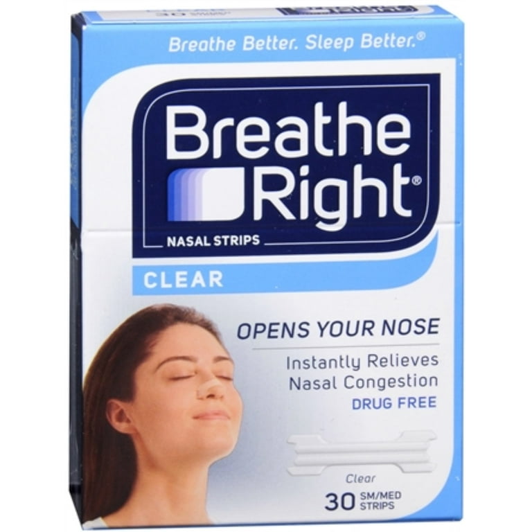 Breathe Right Nasal Strips Clear Small/Medium 30 Each 