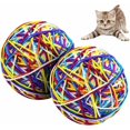 thumbnail image 1 of 2 x pelotas de juguete para gatos, juegos interactivos para gatos, pelota de lana de gato grande y colorida para mascotas -, 1 of 5