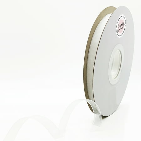 UPC: 0810056349677 | White Sheer Organza Ribbon for Crafts and Gift Wrap  3/8  x 100 Yards by Gwen Studios