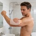 thumbnail image 4 of weibbin Polyester Exfoliating Bath Glove Soft Textured Shower Scrubber for Body Cleansing Red 9.3x5in, 4 of 6